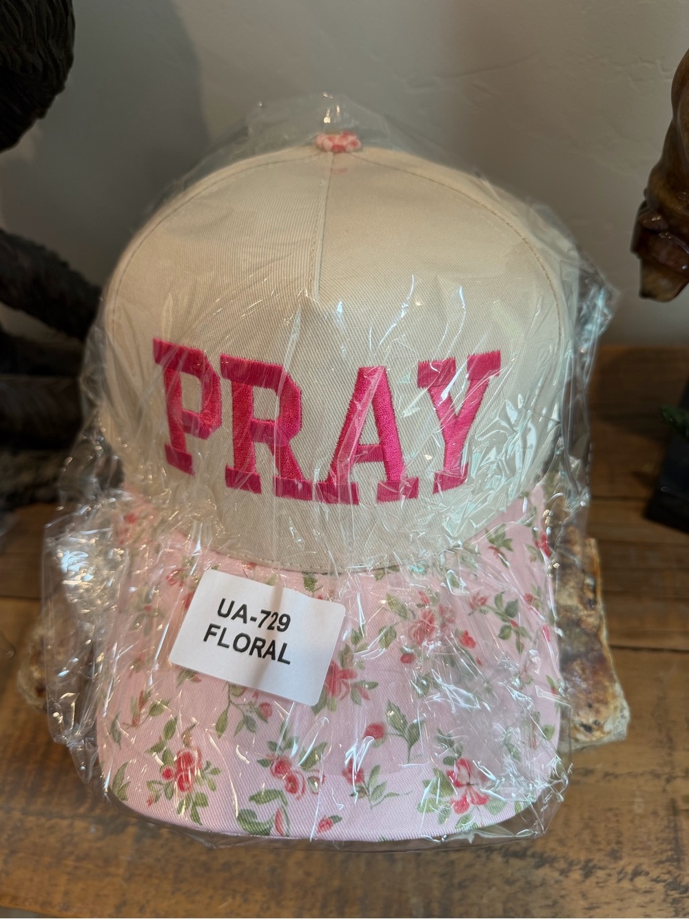 PRAY Floral Baseball Cap - Pink & Cream